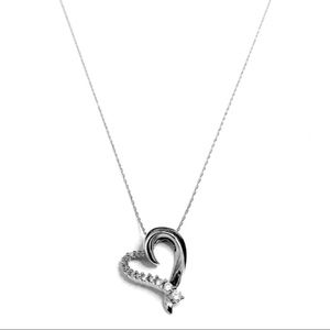 Sterling silver crystal sweet heart necklace